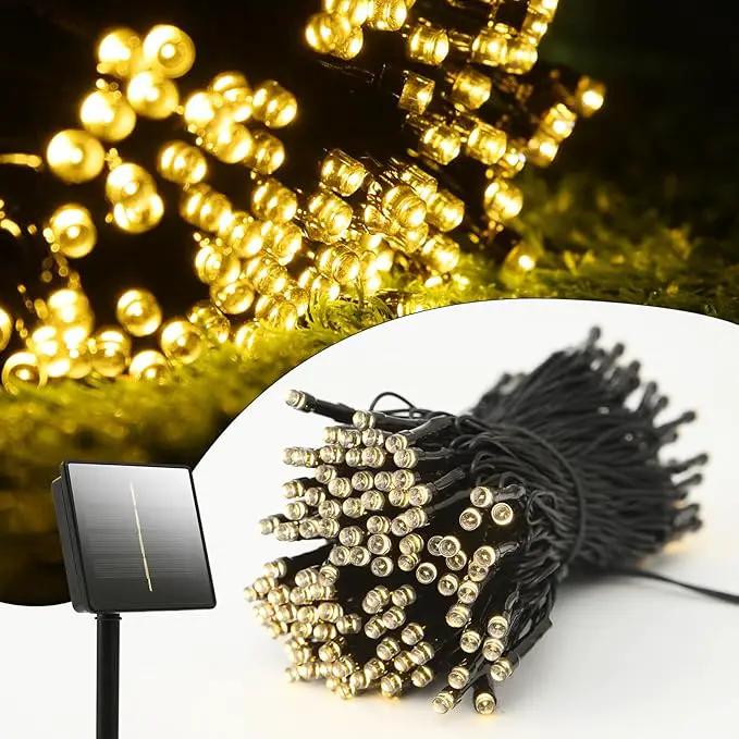 200 Led Solar String Lights Outdoor, 82ft Warm White Solar String Lights, 8 Lighting Mode Solar Fairy Lights for Outside, Waterproof Solar String Lights for Outside,Garden,Courtyards,Trees, Patio by GreenHaven Gardens