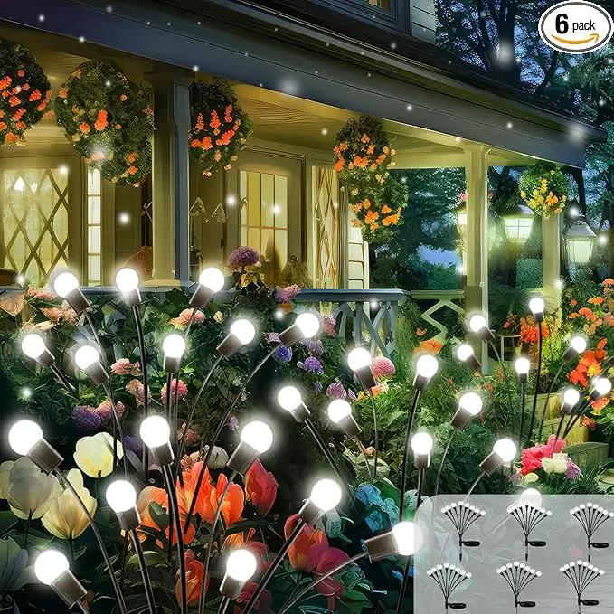 BOSSERN 2025 Solar Lights Outdoor Waterproof, 6 Pack Solar Garden Lights, Solar Firefly Lights Waterproof, Solar Twinkle Swaying Fairy Light for Yard Patio Pathway Garden Decoration (Cool White) by GreenHaven Gardens