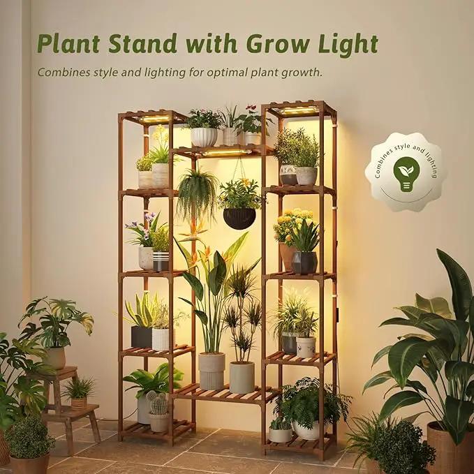 Plant Stand Indoor with Grow Lights for Indoor Plants 62.2'' Tall Plant Shelf 12 Tiers Sturdy Plant Rack for Plants Dispaly for Living Room Garden Patio Decor by GreenHaven Gardens