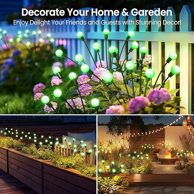 LETMY Solar Garden Lights - 6 Pack Upgraded Swaying Solar Lights Outdoor, 48 LED Firefly Lights Outdoor Waterproof Garden Decorations for Yard Patio Pathway Holiday (Green) by GreenHaven Gardens