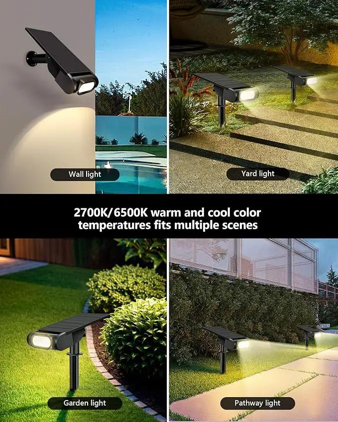 Solar Spot Lights Outdoor Waterproof IP67, RGB Landscape Lighting with Remote & Timer, Color Changing Solar Uplights Outdoor for Trees, Garden, Yard, and Pathway (4 Pack) by GreenHaven Gardens