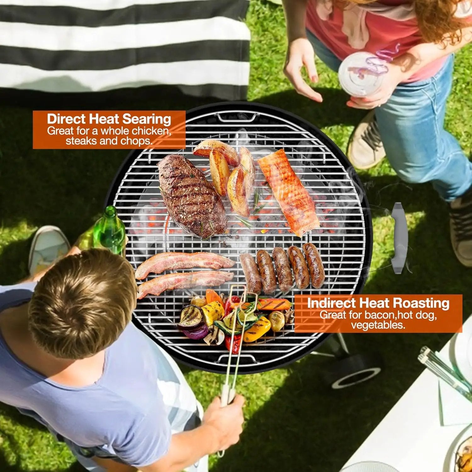 onlyfire Stainless Steel Charcoal Basket Charcoal Briquet Holder for Weber 22 Inch Kettle Grills and Other Similar Charcoal Grills by GreenHaven Gardens