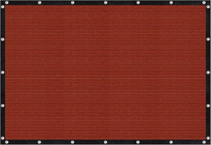 VICLLAX Shade Fabric Sun Shade Cloth with Every 2 FT Grommets for Patio Garden Pergola Cover Canopy 13x18 FT, Rust Red by GreenHaven Gardens