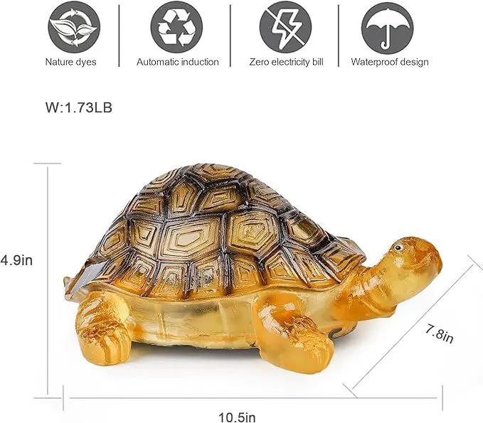 Solar Turtle Lights Deck Decorative Lighting Statue Lawn Patio Backyard Outdoor Garden Decoration Housewarming Gift by GreenHaven Gardens