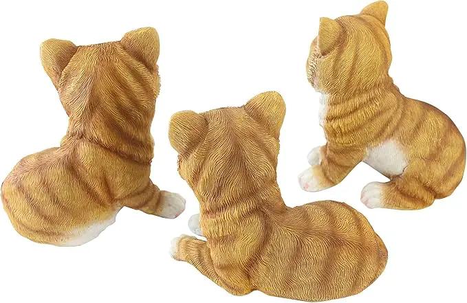 Design Toscano Tabby Kitten Triplets, Baby Cat Statues by GreenHaven Gardens