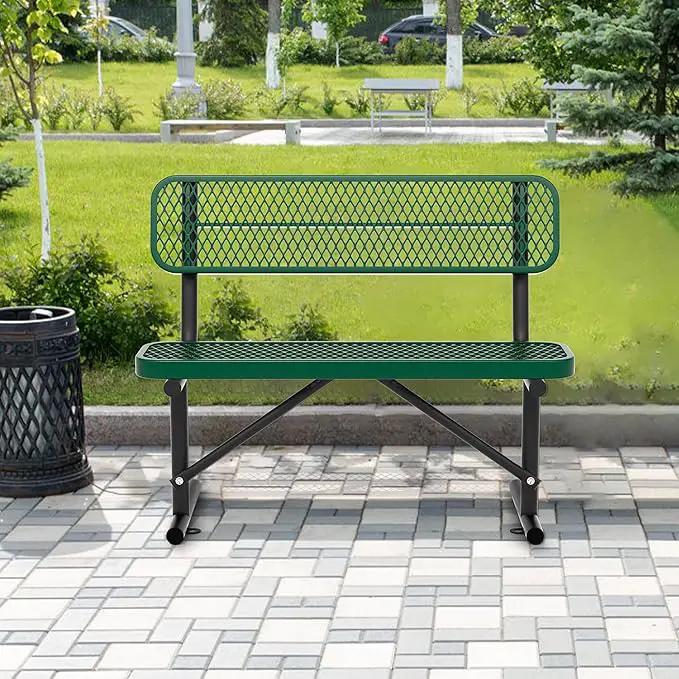 4/6/8 Feet Park Bench for Outside Heavy Duty Metal, Garden Benches Outdoor Bench with Backrest & Portable Frame, for Shopping Malls Stores Parks Patios Decks, Green by GreenHaven Gardens
