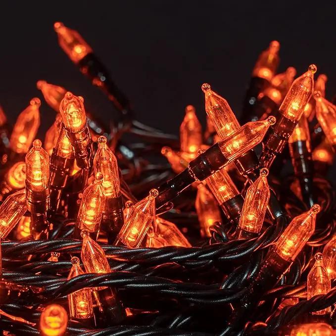 Dazzle Bright 200 LED Halloween Mini String Lights, 65FT Connectable Waterproof Plug in with 8 Modes Lights for Indoor Outdoor Patio Garden Party Decorations (2 Pack) by GreenHaven Gardens