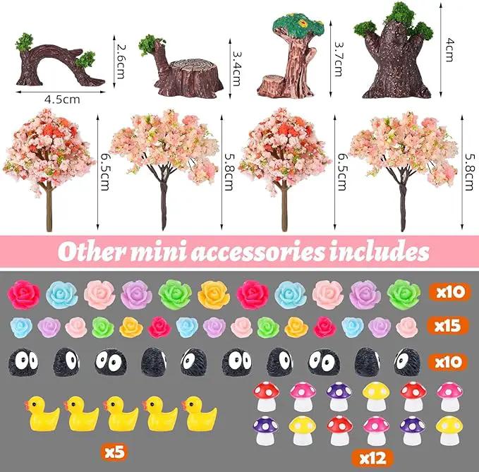 93 Pcs Fairy Garden House Resin Accessories Fairy Elves Kit Miniature Fairy Figurines Ornaments Fairy Animals Decor Outdoor for DIY Dollhouse by GreenHaven Gardens