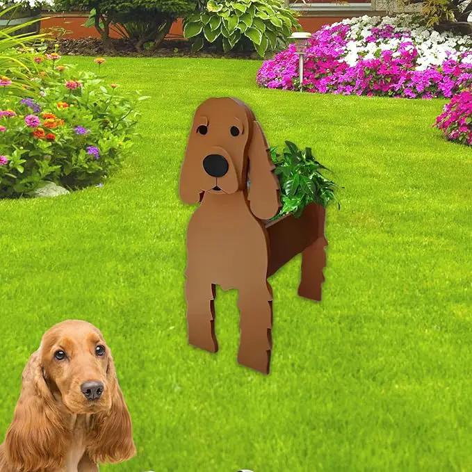 Brown Cocker Spaniel Dog Planter Plant Pots,Cute Garden Dog Flower Planter,Dog Planters Birthday Gifts for Women,Office,Indoor/Outdoor Decor（9.45 * 9.17 * 13.39in） by GreenHaven Gardens
