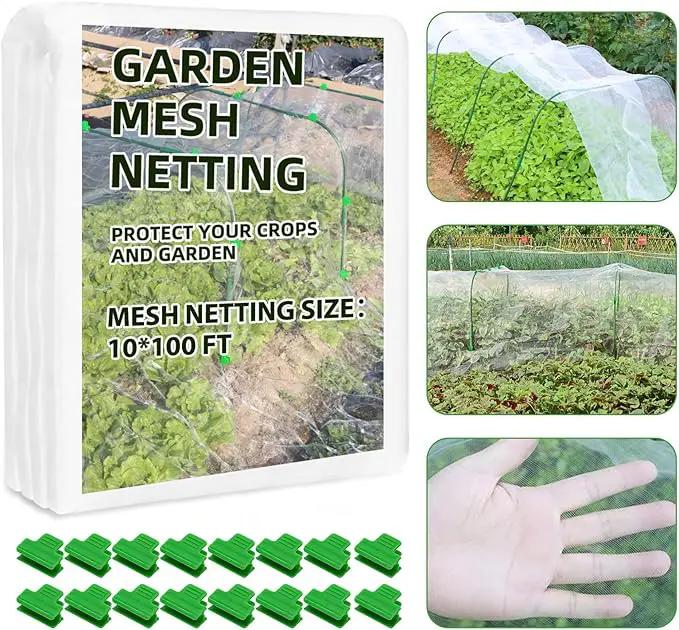 Garden Netting Mesh, 10X100 FT Garden Netting with 16 Cilps & Ultra Fine Mesh Net Bird Barrier Protection for Garden Vegetables Flowers Shrubs Fruit Trees Indoors & Outdoors Plant Beds Greenhouse by GreenHaven Gardens