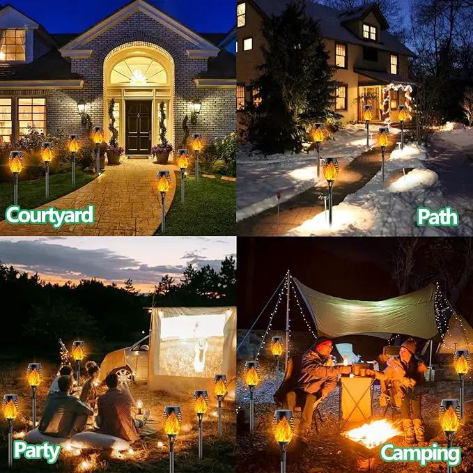 Albelt Solar Torch Lights Outdoor - 10 Pack With Flickering Flame for Garden Decor, Super Bright Waterproof for Outside Landscape Yard Party Decorations by GreenHaven Gardens