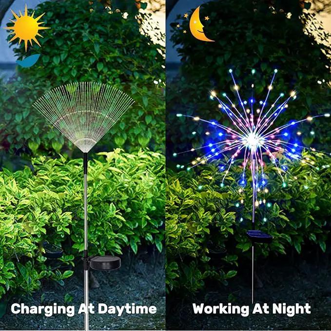 Solar Garden Firework Lights Outdoor Waterproof 6 Pack, 120 LED Sparklers, Colorful, for Patio, Backyard, Sidewalk, Christmas, Parties by GreenHaven Gardens