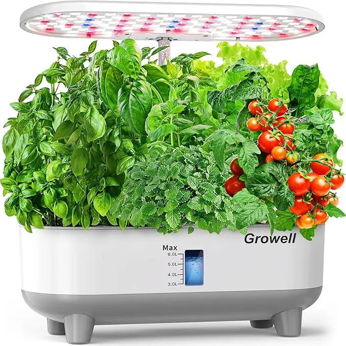 Hydroponics Growing System Kit, 16 Pods Indoor Garden with 28W Full Spectrum LED Grow Light, Auto Timer, 3 Smart Light Modes, 8L Large Herb Garden, Ideal Gardening Gift for Women, Men (White) by GreenHaven Gardens