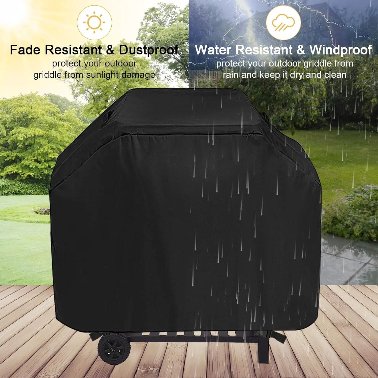 Waterproof Griddle Cover, Dustproof BBQ Cover for Royal Gourmet CD1824AX Charcoal Grill/BBQ Grill/Barbecue Grill/Smoker Grill by GreenHaven Gardens