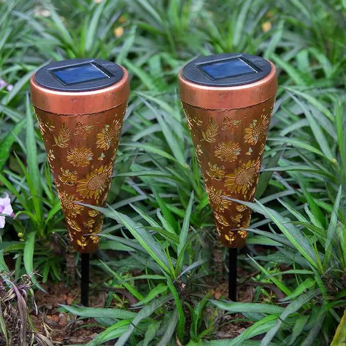4 Pack Sunflower Solar Pathway Lights - Outdoor Waterproof Garden Decor, Pathway Landscape Lights for Backyard Patio Path Yard Lawn Walkway by GreenHaven Gardens
