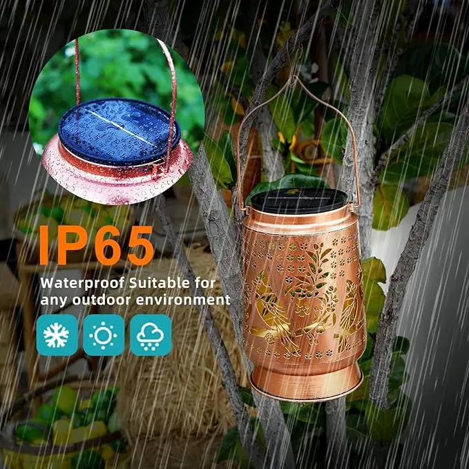 Cardinal Solar Lanterns Outdoor Waterproof, 5.9" Dia, 8.7" H Large Solar Lantern Light with Upgraded 2000mAH Battery, Birthday Gifts for Women Mom Grandma, Garden Decor for Patio Yard Lawn by GreenHaven Gardens