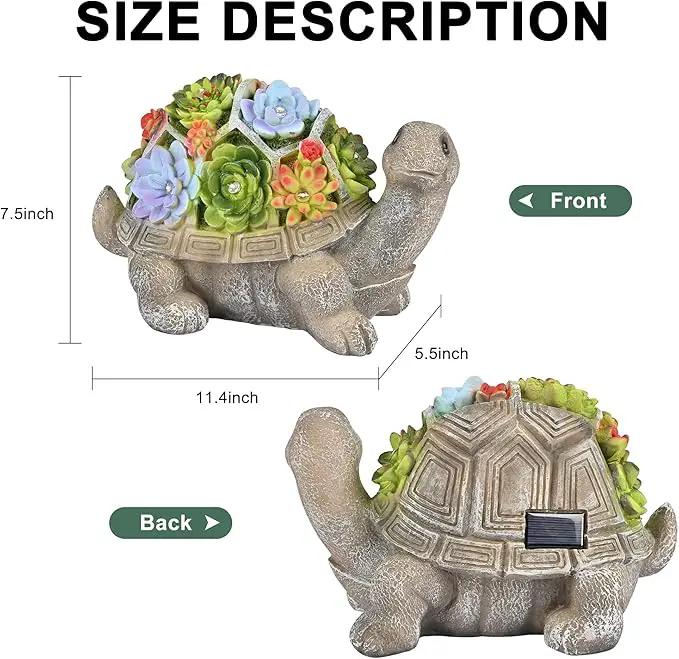 GIGALUMI 11.5 Inch Solar Garden Statues Turtle Figurine Lights for Outside Garden Decor, Yard Decorations Outdoor Housewarming Gifts for Mom, Women for Mothers Day by GreenHaven Gardens