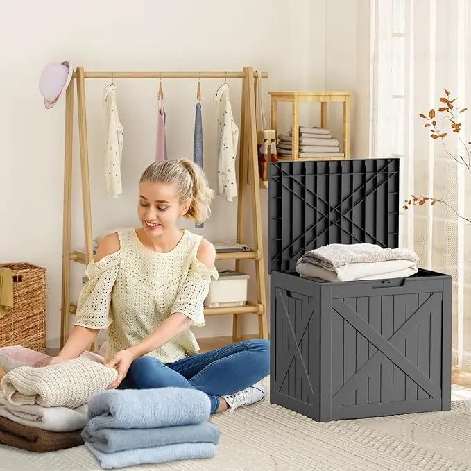 38 Gallon Outdoor Deck Box,Storage Lockable Waterproof Patio Furniture,Garden Tools,Cushions,Pool Accessories Outside Storage Resin Box(BlackX) by GreenHaven Gardens