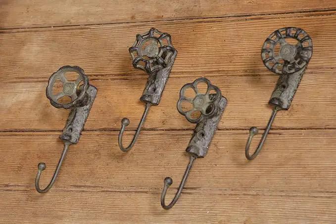 Your Hearts Delight Rustic Metal Garden Faucet Wall Hooks, 2 by 5-1/2-Inch by GreenHaven Gardens