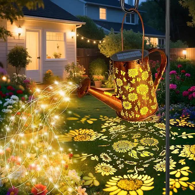 VOOKRY Solar Lights Outdoor Decoration, Large Hanging Metal Solar Watering Can Lights Waterproof Sunflower Garden Decor Yard Lights Outside for Porch Lawn Patio, Birthday Gifts for Women Mom Grandma by GreenHaven Gardens