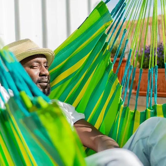 LA SIESTA® - Medium Basic Domingo Hammock Swing Chair - Weather & Tear Resistant Hanging Hammock Chair - Indoor Outdoor Hammock Chair Swing - Patio Porch Bedroom Hanging Chair - Max 250 Lbs, Lime by GreenHaven Gardens