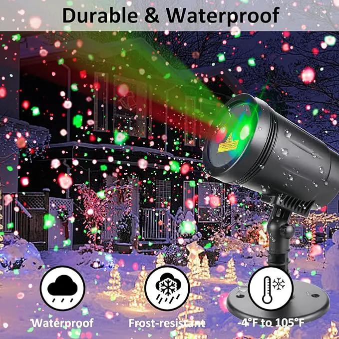 Outdoor Garden Laser Light Projector, Christmas Laser Lights with Red and Green Star Show, Waterproof Holiday Laser Light Landscape Spotlight, Suitable for Outdoor Garden, Home, Decoration, Party by GreenHaven Gardens