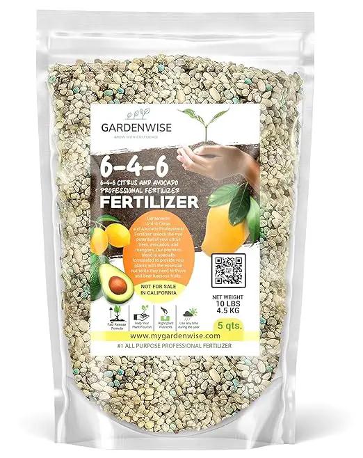 6-4-6 Avocado and Citrus Tree Professional Fertilizer Plant Food for Outdoor/Indoor Gardening; Quick-Release Nitrogen Fertilizer; Orange, Lime, Avocado and Lemon Tree Fertilizer (5 QUARTS) by GreenHaven Gardens