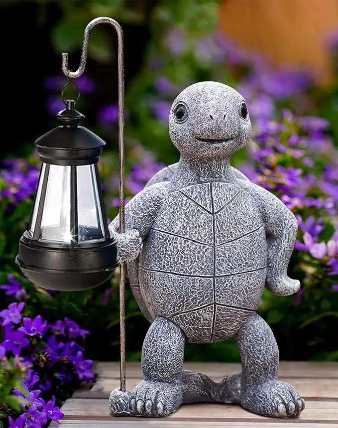 Garden Turtle Statue with Solar Lantern - Outdoor Garden Decor for Outside Yard Patio Balcony Lawn Decor - Unique Gardening Gifts for Mom Grandma by GreenHaven Gardens