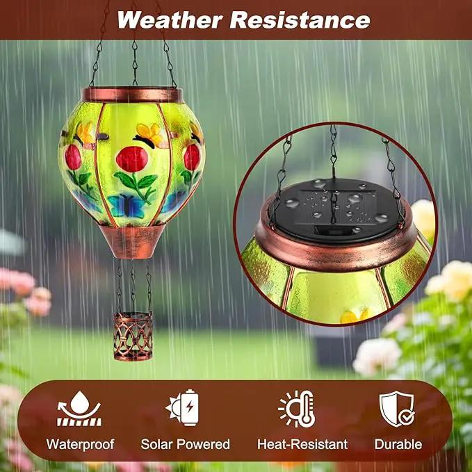 Butterfly Solar Hot Air Balloon Lantern,Outdoor Decor with Flame Lights Waterproof, Hanging for Garden Yard Lawn Patio, Unique Gifts for Women Mom Grandma Gardener for Mother'Day Christmas by GreenHaven Gardens