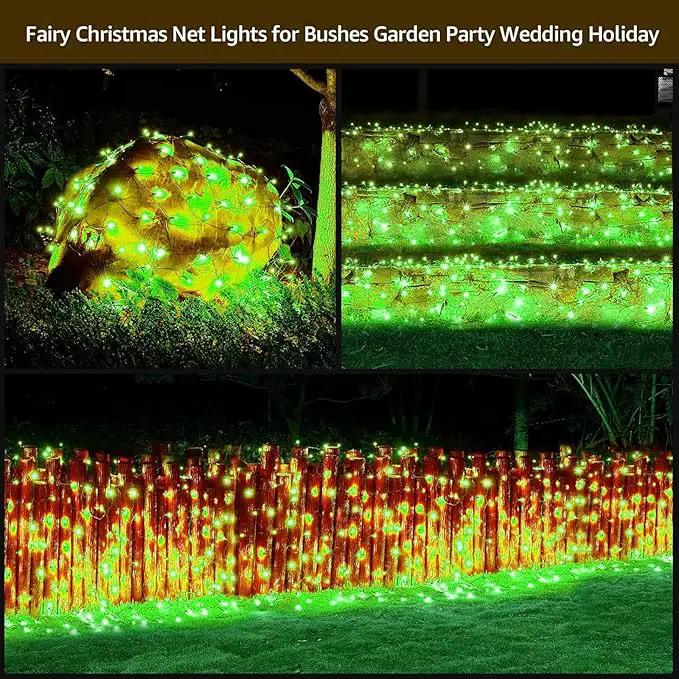 Led Christmas Net Lights Outdoor Christmas Decorations 120Led 6Ftx4Ft Connectable Waterptoof Mesh Net Lights for Trees Bushes Wedding Garden Outdoor Christmas Decorations (Green) by GreenHaven Gardens