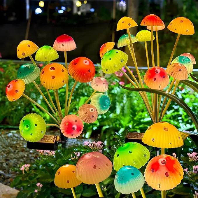 Solar Garden Lights, 2 Pack Solar Mushroom Lights Outdoor, Gifts for Woman Mom Grandmom Mothers Day, Upgraded 24LED Mushroom Flower Light Yard Decor Outside Waterproof for Lawn Front Porch Patio by GreenHaven Gardens