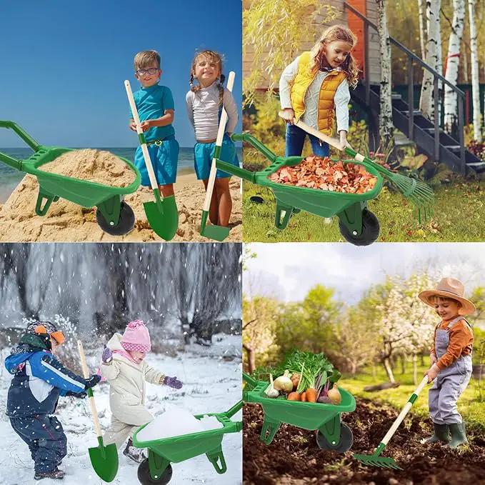Kids Gardening Tools Outdoor Toys Set Backyard Play with Wheelbarrow Educational STEM Learning Pretend Toys Outdoor Indoor for Toddlers Kids Boys Girls by GreenHaven Gardens
