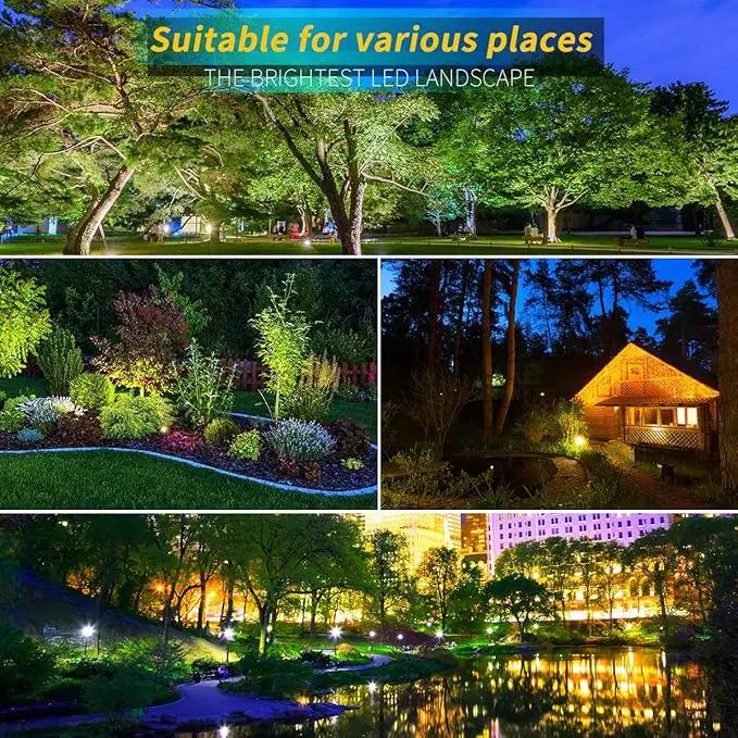 LED Landscape Lights,5W 120V AC Outdoor Pathway Garden Yard Spotlight,IP65 Waterproof Garden Flood Light,Outdoor Spotlight with Stake,UL Cord 5-ft with Plug (Pack of 4, Daylight White) by GreenHaven Gardens