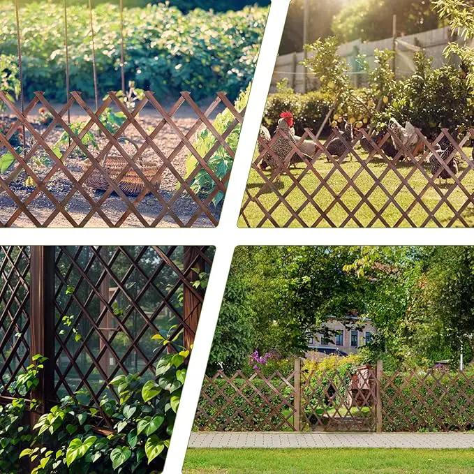 2PCS Expandable Garden Trellis, 38" x 89" Large Wooden Lattice Fence Wall Panel Stretchable Decorative Fences Lattice Trellis for Climbing Plants Outdoor Ivy Vine Rose Clematis Garden Patio Room Decor by GreenHaven Gardens