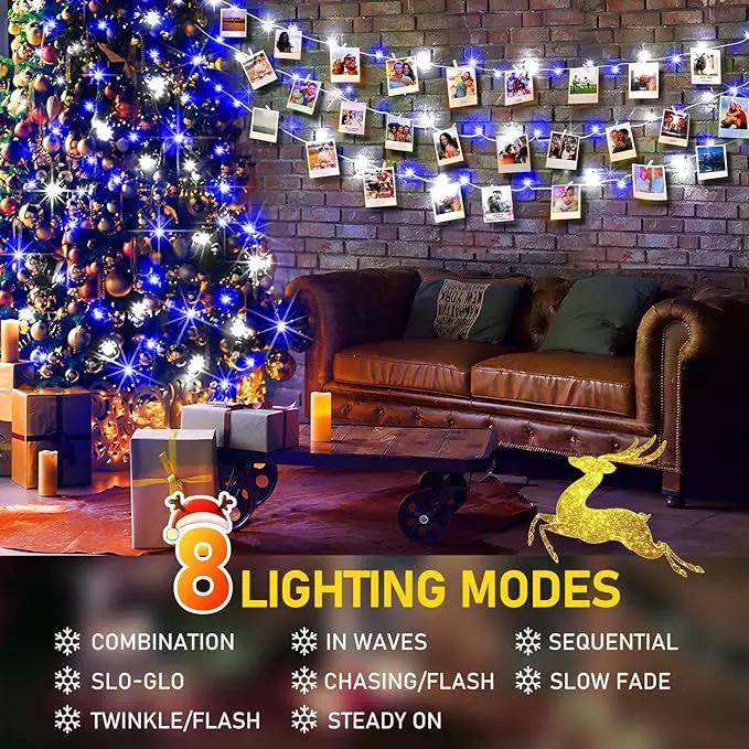 KNONEW 403FT 1000 LED Christmas Lights Outdoor String Light with 8 Modes and Timer Memory Waterproof Fairy Lights Decorations for Xmas Tree Yard Wedding Backdrop Decor(Blue and White) by GreenHaven Gardens