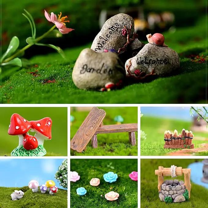 Fairy Garden Accessories, Fairies Welcome Garden Kit, 48pcs Miniature Fairy Garden Ornament for Christmas Decoration Fairy Garden Potted Plant Desk Decor by GreenHaven Gardens