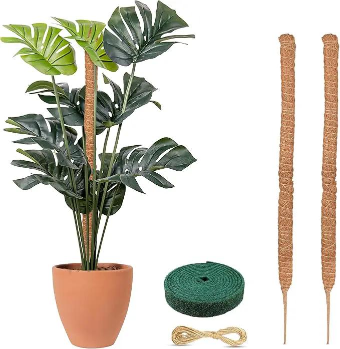 EcoNour Moss Pole for Plants – 48 inches 2 Pack | Monstera Plant Support for Plant Climbing and Growth | Elevate Your Indoor Garden, Plant Support for Indoor Potted Plants to Grow Upwards by GreenHaven Gardens