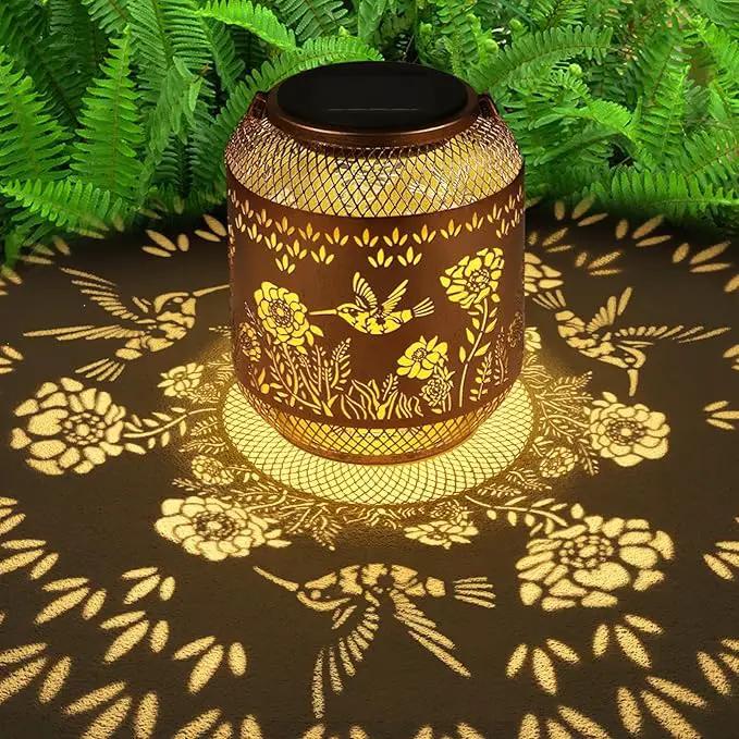 Solar Lanterns Outdoor Waterproof Christmas Birthdays Gifts for Women Mom Grandma Butterfly Garden Decor Metal Hanging Solar LED Lights for Patio(Hummingbird) by GreenHaven Gardens