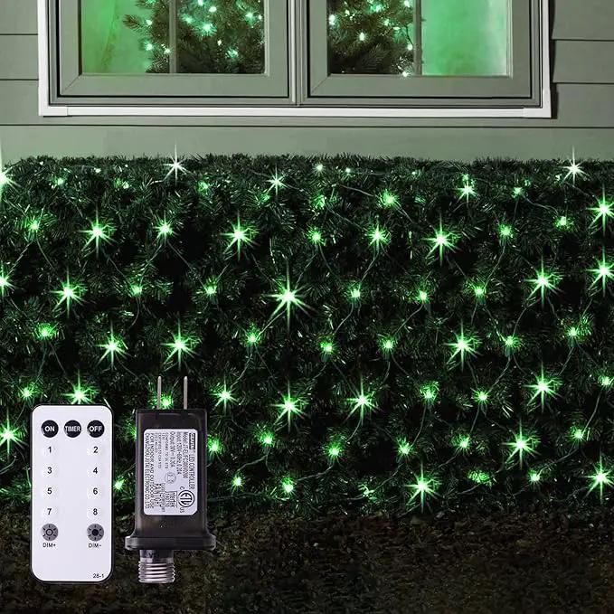 Green Christmas Net Lights Outdoor, 360 LED Plug-in With Remote, 12x5 Ft Extendable 8 Modes Waterproof Net With Green Wire for Bushes Gazebo Lawn Patio Garden Tree by GreenHaven Gardens