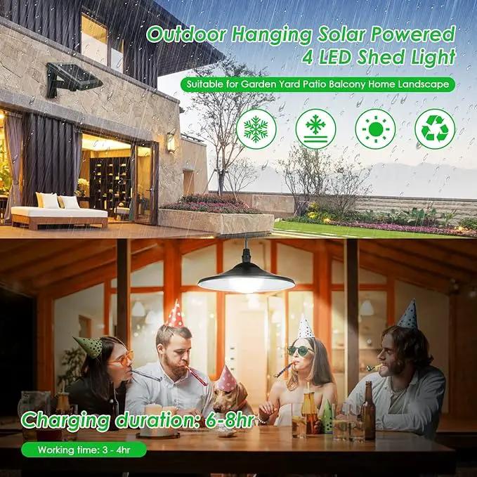 Lixada Solar Pendant Light Outdoor Indoor Hanging Light LED Shed Light Waterproof Pendant Lamp with Remote Control & Pull Cord for Garden Yard Patio Balcony Landscape Home Decoration by GreenHaven Gardens