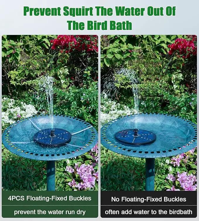 SZMP Solar Fountain Upgraded, 4W Bird Bath Fountain Pump with 7 Colors Lights, 7 Nozzle & 4 Fixer, 4000 Battery, Solar Water Fountain for Garden, Pool, Pond, Fish Tank by GreenHaven Gardens