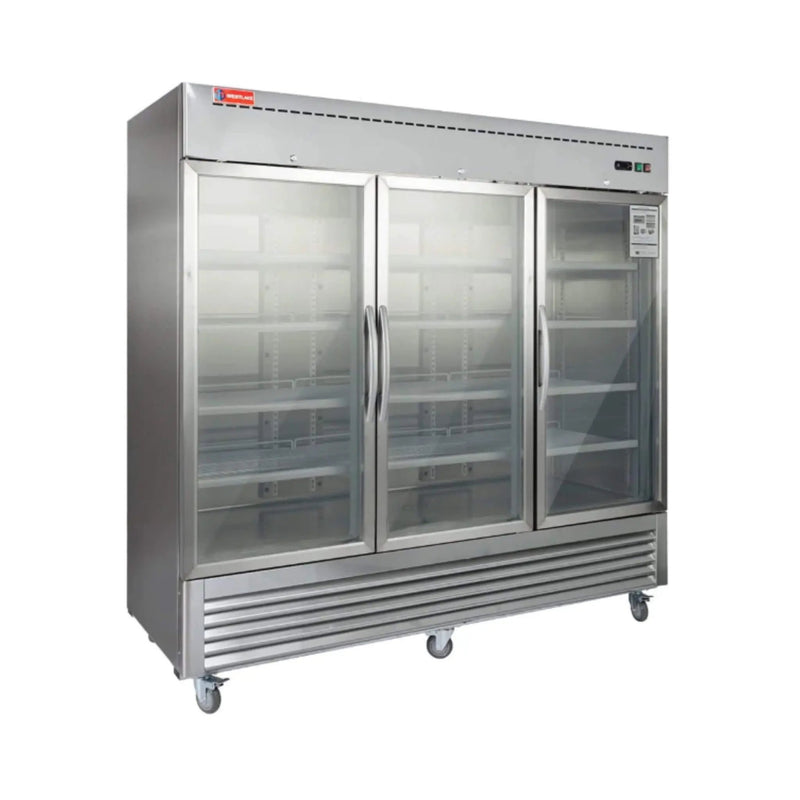 82-Inch Commercial Stainless Steel Upright Display 3 Section Merchandiser Refrigerator (SAK15724) by SAKSBY WHOLESALE