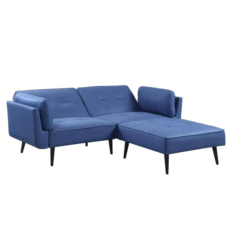 Nafisa - Adjustable Sofa & Ottoman - Blue Fabric by Unique Piece Furniture