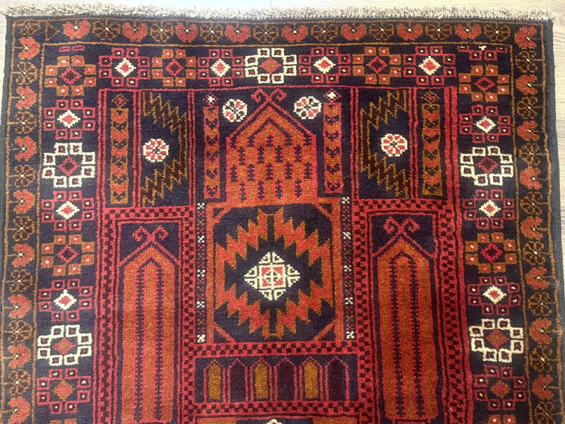 Afghan Rug 3x7, Balouch Carpet, Tribal Rug, Red, New by Jewel Rugs