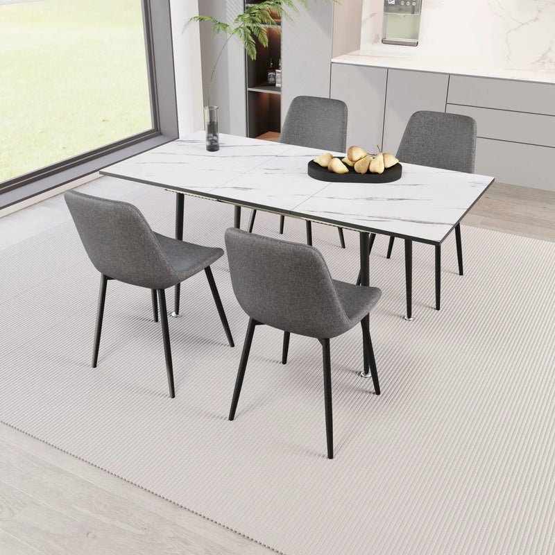Modern Extendable Dining Table And Chair Set by Unique Piece Furniture