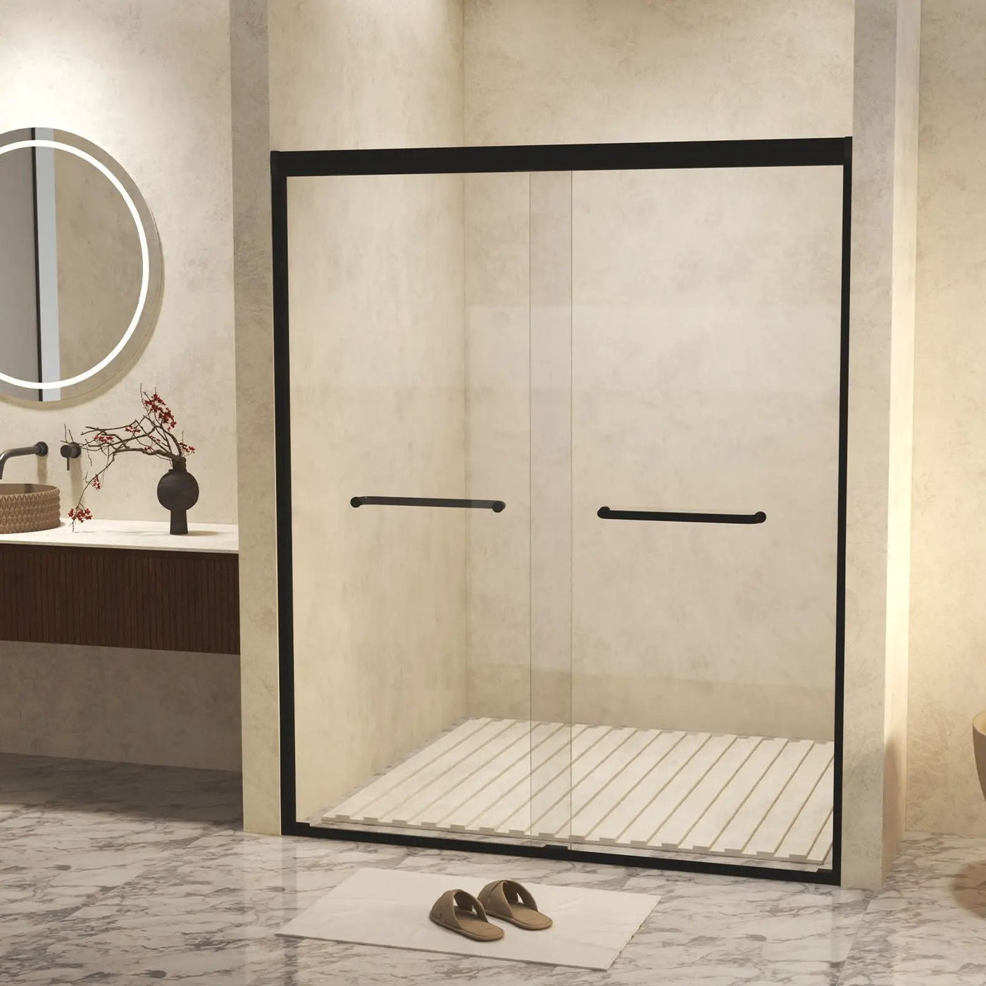 Double Sliding Shower Door With Explosion Proof Film by HouseOfZazla