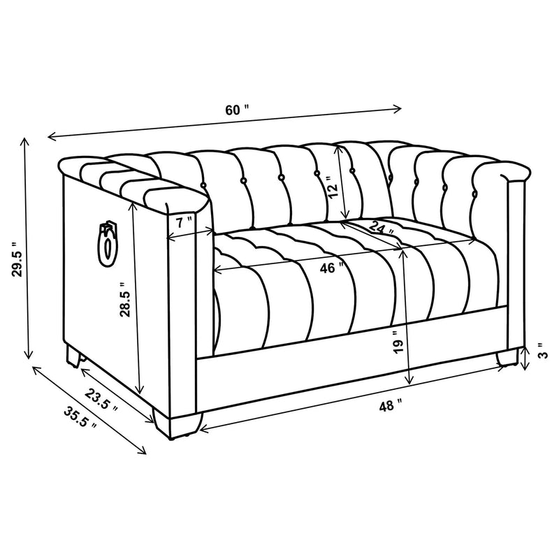 Earline - Upholstered Track Arm Loveseat - White by HouseOfZazla