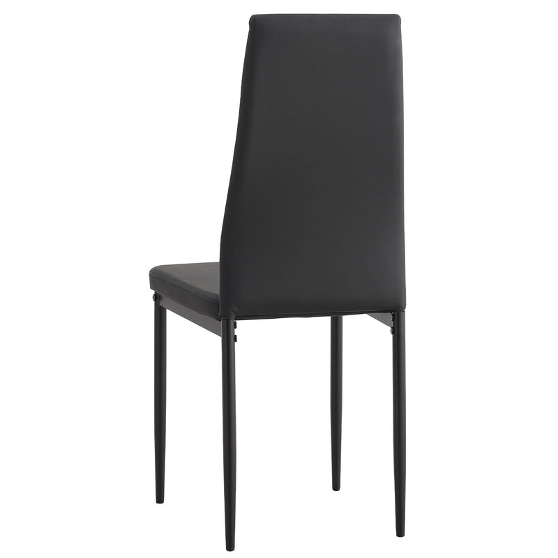Modern 5 Piece Dining Table Set With Glass Top And Chairs - Black by HouseOfZazla