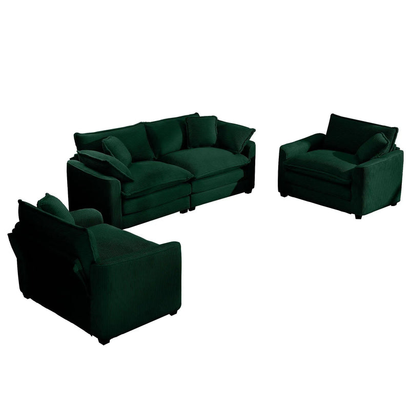 Elegant Oversized Sectional Sofa Set With Deep Seats And Flexible Layout by HouseOfZazla