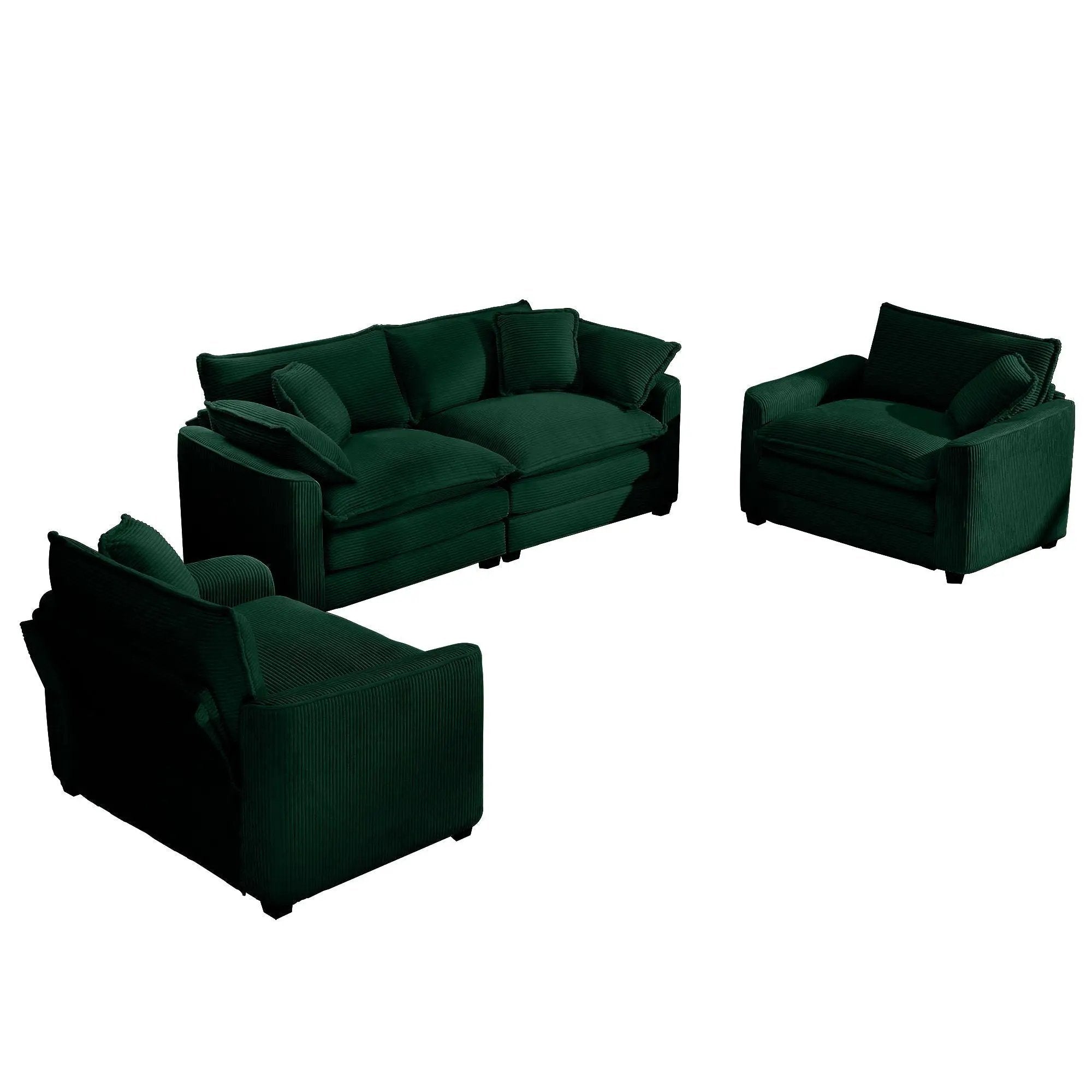 Elegant Oversized Sectional Sofa Set With Deep Seats And Flexible Layout by HouseOfZazla